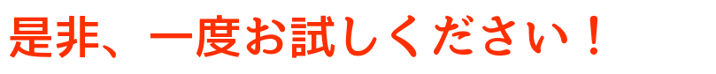 是非、お試しあれ!